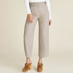 Veronica Beard Aubrie Wool Cropped Pant in Oatmeal (00)